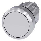 Pushbutton, 22 mm, round, metal, shiny, white, pushbutton, flat momentary contact 3SU1050-0AB60-0AA0-Z Y11