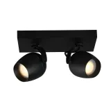 Lucide PRESTON - Ceiling spotlight Bathroom - 2xGU10 - IP44 - Black