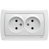 Carmen White Two Gang Socket