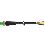 M12 Power S-coded male 0° with cable TPE 4x14AWG bk , TC-ER, IEC-PE 5m