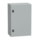 Spacial CRN plain door with mount.plate. H600xW400xD250 IP66 IK10 RAL7035..