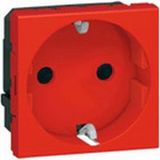 Multi-support single socket Mosaic - German std - 2P+E auto term - 2 mod - red