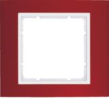 Frame 1gang, B.3, al. red/p. white matt, al. anodised