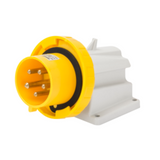 90° ANGLED SURFACE MOUNTING INLET - IP67 - 3P+N+E 32A 100-130V 50/60HZ - YELLOW - 4H - SCREW WIRING