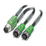 SAC-3P-M12Y/2X0,45-PUR/M12FS - Sensor/actuator cable