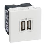 MOSAIC 2 USB CHARGER 2 MOD A+A 3A 15W WHITE