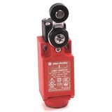 Allen-Bradley, 440P-CRRS11D4, Safety Limit Switch, 22mm Plastic, Rubber Roller, 1 N.C., 1 N.O., Snap Acting, 4-Pin DC Micro QD