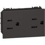 L.NOW - US DUPLEX SOCKET 15A BLACK