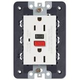 Two 2P+E 15A USA outlet with GFCI white