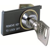 KEY LOCK RONIS IN OPEN POS.   E1/6