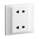 Belanko S - 1 gang 2X2P Euro/US socket outlet - White