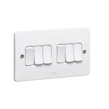 Single pole switch Synergy - 6 gang - 2 way - 10 AX 250 V~ - white