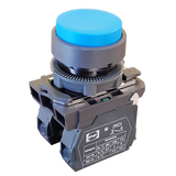 Plastic pushbutton switch convex FP PCPB BLUE 1NO IP40