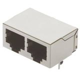 RJI RJ45 2-port jack Cat.5 THT angled