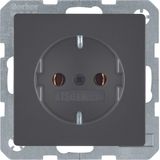 SCHUKO soc. out., screw-in lift terminals, Q.1/Q.3, ant. velvety, lacq