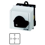 Ammeter selector switches, T0, 20 A, centre mounting, 2 contact unit(s), Contacts: 4, 90 °, maintained, With 0 (Off) position, 3-0-1-2, Design number