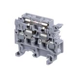 M4/8.SFDT1, SCREW CLAMP TERMINAL BLOCK, 5X20,5X25 FUSES, GREY, 8X56.5X41MM