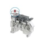 DIN RAIL TERMINAL BLOCK, FUSE, 5X20 AND 5X25, BLOWN FUSE INDICATOR, FEED THROUGH, ZS4-SF1-R3, 8MM SPACING, 4MM2, GREY