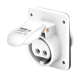 10° ANGLED FLUSH-MOUNTING SOCKET-OUTLET - IP44 - 3P 32A 40-50V 50-60HZ - WHITE - 12H - SCREW WIRING