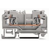 2-conductor through terminal block 4 mm² with test port gray