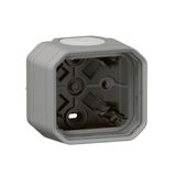 Plexo waterproof box 1 station for surface mounting equipped with 2 flexible membrane end caps 1 entry gray finish