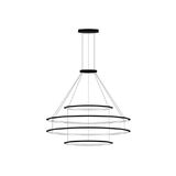 Pendant Circular Outward 4 Rings (ø1200 ø2000 ø2000 ø1200) LED 336.6W 18788lm 3000K Black