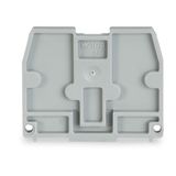 End plate for terminal blocks with snap-in mounting foot 2.5 mm thick