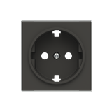 8588 NS Cover plate for Schuko socket outlet - Soft Black Socket outlet Central cover plate Black - Sky Niessen