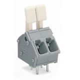 PCB terminal block finger-operated levers 2.5 mm² gray