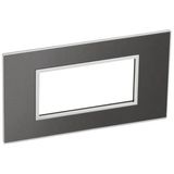 Arteor™ - Italian / US standard plate square version 4 modules - Brushed Metal - Black