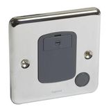 Synergy™ Authentic - Unswitched Fused Connection Unit with cord outlet - Polished Stainless steel