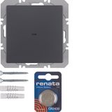 KNX radio wall-transmitter 1gang flat quicklink, Q.1/Q.3, ant. velvety