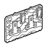 Single pole socket Arteor - BS 1363:2 - 13 A- 2P+E switched- 2-gang - magnesium