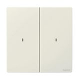 Mallia Senses - Wired light switch 2 gang with neutral - Matt White