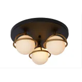 Lucide ISOBEL - Flush ceiling light Bathroom - Ø 38 cm - 3xG9 - IP44 - Black