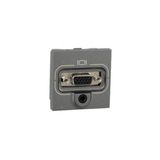 HD15 + 3.5mm Jack socket Arteor - screw terminal connection - 1 module - magnesium