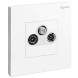 Galion - 1 gang TV-R-SAT socket outlet - White