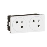 Surface Mosaic Link 45° Dual Pre-Wired Outlet - White