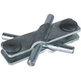 SV clamp St/tZn f. Rd 7-10/7-10mm - Rd 7-10/Fl 40mm - Fl 40/40mm