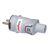 Plexo plug with earth - rubber - IP44 - gray