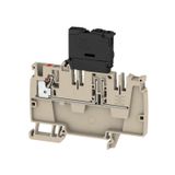 Feed-through terminal block, PUSH IN, 4 mm², 70 V, 6.3 A, Number of co