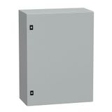 Spacial CRN plain door with mount.plate. H800xW600xD300 IP66 IK10 RAL7035..