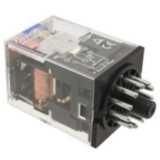 Relay, plug-in, 11-pin, 3PDT, 10 A, mech & LED indicator, test button