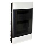 3X18 module recessed box - Smoked door - Without terminal block - Dry wall