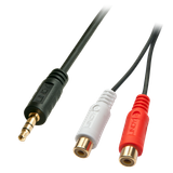 Audio/Video Adapter Cable - 3,5mm Male/2x RCA Phono Female 3,5 Jack Female to 2xRCA Male