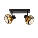 Lucide LUCAS - Ceiling spotlight - 2xE14 - Matt Gold / Brass