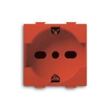 2P+E socket outlet, 16A - 250V~, P30/17 type, RED Italian type Bipasso Red - Chiara
