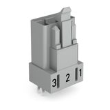 Plug for PCBs straight 3-pole gray