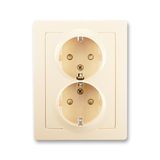 5512J-C03459 C1 Double socket outlet with earthing contacts, shuttered