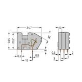 Stackable PCB terminal block with commoning option 2.5 mm² blue